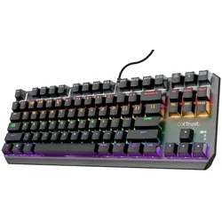 Trust Gaming GXT834 Callaz TKL Mechanische Gaming Tastatur Kompakte, Tenkeyless-Gaming-Tastatur mit mechanischen Schaltern und Regenbogenwellen-Beleuc