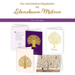 4Er-Set Klappkarten »Lebensbaum«