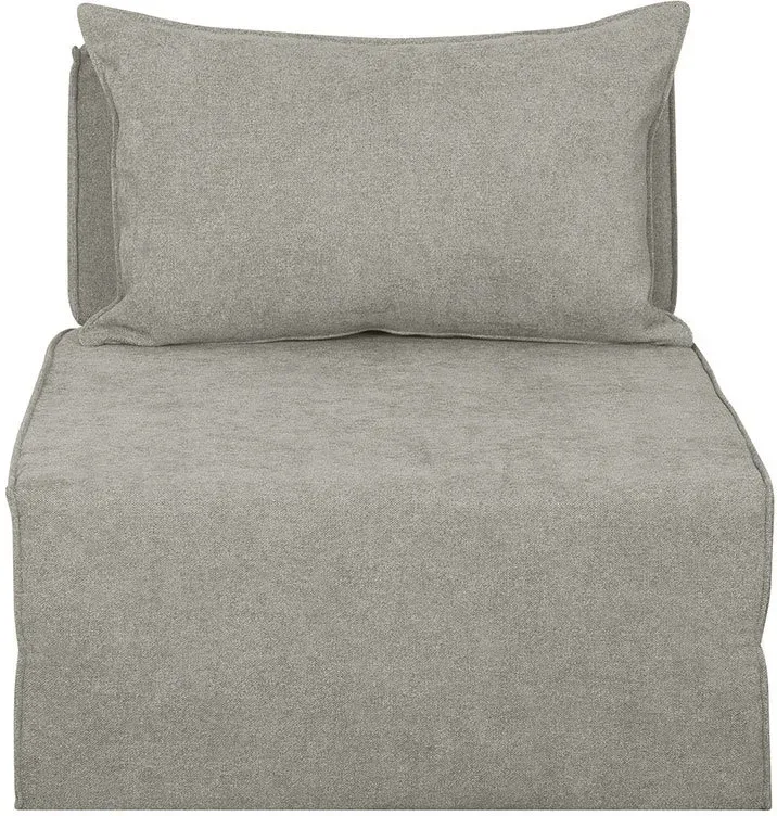 Chauffeuse 1 place convertible en tissu effet velours taupe VICTOR