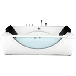 AcquaVapore Whirlpool Pool Badewanne Wanne W81H-B-SC 180x90cm aktive Schlauch-Reinigung