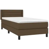 vidaXL Boxspringbett mit Matratze Dunkelbraun 90x200 cm Stoff