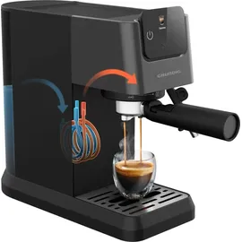 Grundig KSM 4330 schwarz mit Milchaufschäumer und abnehmbaren Wassertank