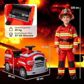 aiyaplay Kinder Elektroauto Feuerwehrauto rot (6v)