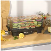 Homcom Dörrautomat Dörrgerät, 550 W, 40-70°C Temperaturregler, 48 Std. Timer, 6 höhenverstellbaren Einlegefächer, Dehydrator für Lebensmittel, Obst,