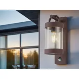 meineWunschleuchte Außenwandlaterne aus Aluminium Rostoptik mit Bewegungsmelder, Höhe 33cm