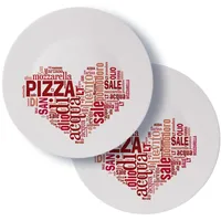 CRISTALICA Pizzateller 33cm Rot 2 Stück