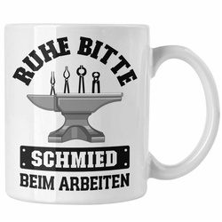 Trendation Tasse Trendation – Schmied Geschenke Tasse mit Spruch Hufschmied Kaffeetasse Geschenkidee weiß