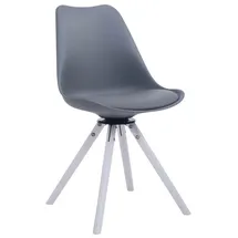 CLP Küchenstuhl Troyes Kunstleder Rund, drehbar, mit runden Holzbeinen grau