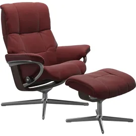 Stressless Relaxsessel STRESSLESS "Mayfair", rot (cherry paloma), B:92cm H:103cm T:79cm, Leder PALOMA: PALOMA ist ein durchgefärbtes Semianilin-Möbelleder mit natürlicher Narbung., Sessel, Relaxsessel, mit Hocker, mit Cross Base, Größe S, M & L, Holzakzent Wenge