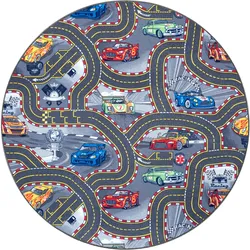 Kinderteppich HANSE HOME "Spielteppich Kinder", grau, H:6,5mm Ø:200cm, Polyamid, Teppiche, Kurzflor, Kinderzimmer, Teppich, Auto, Straßen, Schlafzimmer