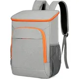Kühlrucksack Kühlbox wasserdicht zwei Etagen Camping Grau & Orange