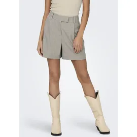 Only Shorts "ONLLINDA – Shorts mit hoher Taille und weitem Beinschnitt", Damen, Gr. M (38), N-Gr, braun (fungi detail), Web, Obermaterial: 97% Polyester, 3% Elasthan, unifarben, weit kurz, Hosen Shorts, Materialmix, High Waist