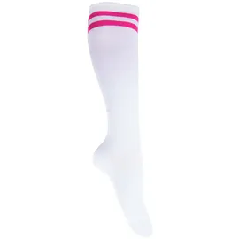 Goldschmidt Kostüme Kniestrümpfe College-Style | Onesize Strümpfe mit Ringeln 36-42 | Socken Streifen Damen (weiß pink) - 36-42