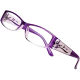 EYEBOGO Kaylee Strass Lesebrille für Damen, Damen Lesebrille, Frauen Lesebrillen (Lila, 4.00)