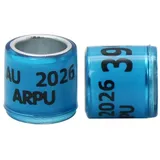 100 stücke 2026 Aluminium Kunststoff Taube Fuß Ring mit Anzahl Brief Vogel Bein Zeichen Ringe Fly Identifikation Label,8mm