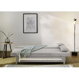 Jockenhöfer Schlafsofa JOCKENHÖFER GRUPPE "Sunrise, B: 191 cm, Liegefl. 120x191 cm", grau (hellgrau), B:191cm T:80cm, Korpus: 100% Polyester;Kissen: 100% Polyester, Sofas, Schlafsofa, mit Bettfunktion, Bettkasten & Licht, Unser Dauertiefpreis