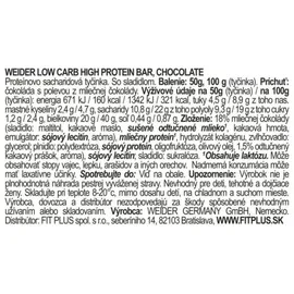 Weider Low Carb High Protein Stracciatella Riegel 50 g