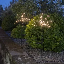 Star Trading | LED-Solar-Dekoration'Firework', 2er Pack, schwarz 45 warmwhite LED