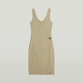 G-Star Asymmetric Zip Kleid Beige M