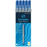 Schneider Kugelschreiber Tops 505, mittlere Spitze, Blau, Box 10