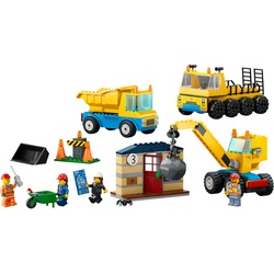 LEGO® Spielbausteine 60391 City Baufahrzeuge und Kran mit Abrissbirne, (Set, 235 St., Lastwagen) bunt