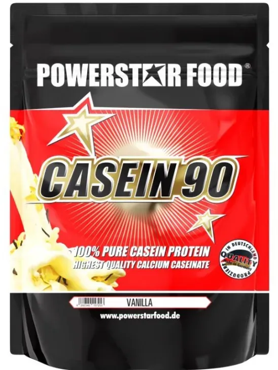 Powerstar Food - Casein 90 Protein - 1000g Beutel Geschmacksrichtung Vanilla