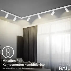 Briloner LEUCHTEN Schienensystem-Schienen "RAIL", weiß matt, B:3,4cm H:1,9cm L:75,22cm, Stromschienensysteme, Stromschiene 0,75 m Weiß Schienensystem Rail Wohnzimmer Büro Küche