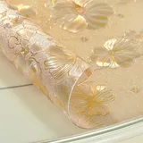 Tischfolie mit Blumen Bedruckt Dicke 1mm,Transparente Tischschutz Texture Blütenform,Schutzfolie abwischbar,PVC Tischdecken rutschfeste,Durchsichtige Schreibtisch,Tischmatte Ölbeständig (A,70x110cm)