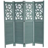 Mendler Paravent Istanbul, Raumteiler Trennwand Sichtschutz, Ornamente ~ 170x160cm, grün