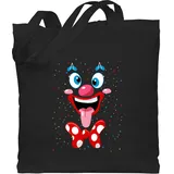 Baumwolltasche - & - Taschen - Clown Gesicht Kostüm Karneval Clownkostüm Lustig Fasching - Unisize - Schwarz - kamellebeutel faschings clowns tasche wurfbeutel karnevals beutel karnevalsbeutel - Einheitsgröße