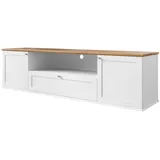 Mirjan24 TV-Lowboard Weiß, Kunststoff, 1 Schubladen, Rechteckig, 182x48x43 cm, Wohnzimmer, Wohnwände, Lowboards, Lowboards stehend