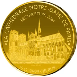 Gold-Gedenkmünze Wiedereröffnung Notre-Dame