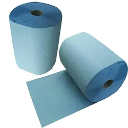 2 x Putztuchrolle, 2 lagig, 33 x 36 cm Reinigungstuch Putztuch Papier-Rolle blau Putzpapier insgesamt 1000 Blatt