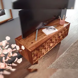 KADIMA DESIGN Lowboard Massivholz 92x44x35 cm TV-Kommode mit Klapptür, | Gr.: onesize