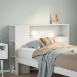 vidaXL Kopfteil mit Stauraum Weiß 90 cm Massivholz Kiefer