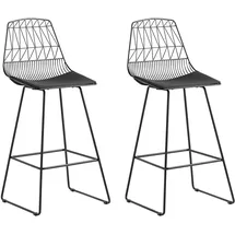 Beliani Barhocker Preston 2er Set Schwarz