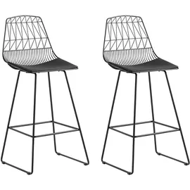 Beliani Barhocker Preston 2er Set Schwarz
