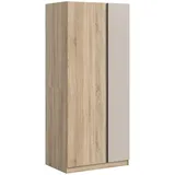 VCM Kleiderschrank Oakland 80 x 183 x 53 cm Braun