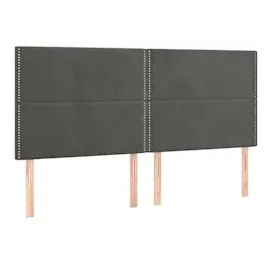 vidaXL Boxspringbett mit Matratze & LED Dunkelgrau 160x200 cm Samt