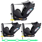 XOMAX XZ-16 Kindersitz drehbar 360° mit ISOFIX und Liegefunktion I mitwachsend I 0-36 kg, 0-12 Jahre, Gruppe 0/1/2/3 I 5-Punkt-Gurt und 3-Punkt-Gurt I Bezug abnehmbar, waschbar I ECE i-Size 129R