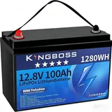 12V 100Ah LiFePO4 Batterie, Smart BMS 100A mit 15000+ Zyklen,1280Wh Lithium Akku Low Temp Cut-Off, Lange Lebensdauer Leichtgewicht, Unterstützt 4P2S/2P4S für Wohnmobil, Boot, Solaranlage, Hausbatterie