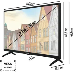 TELEFUNKEN XF32SN550SD 32 Zoll Fernseher / Smart TV (Full HD, HDR, Triple-Tuner, DVD-Player) - Inkl. 6 Monate HD+