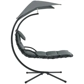 [en.casa] Hängeliege 166 x 116 x 210 cm Grau