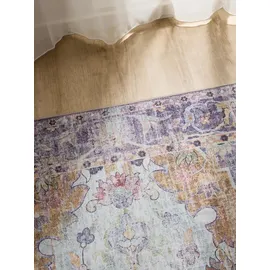 benuta Vintage-Teppich, Mehrfarbig, Lila, Kunststoff, Vintage, Rechteckig, & im Style: Elegant, Retro - Pflegeleicht für Wohnzimmer Schlafzimmer