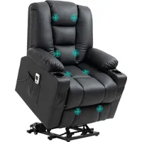 Homcom Massagesessel Kunstleder 98 x 102 x 90 cm Schwarz elektrisch mit Aufstehhilfe und Fernbedienung
