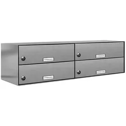 AL Briefkastensysteme 4 Fächer Premium Edelstahl Durchwurf Briefkasten Anlage für Post Post A4, modern, robust, wetterfest, Artikelnummer: 132V4DZ2