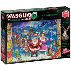 Jumbo Spiele Puzzle 25003 Wasgij Christmas 17 - Elf Inspection!, 1000 Puzzleteile bunt