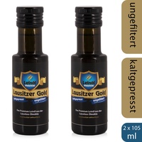 2 x Leinöl - Lausitzer Gold (kaltgepresst ungefiltert Premium Leinöl), 2 x 105ml