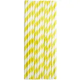 Kleiner Panda - Papierstrohhalm - 25 Stück 19,7 cm - bunte Trinkhalme, Party, Biologisch (gelb/weiß)