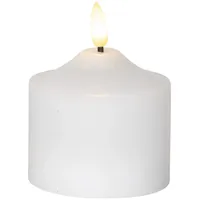 Star Trading LED Stumpenkerze 9,5 cm weiß